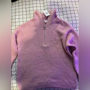 light pink no comment quarter zip sweater